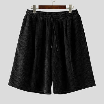 AIDASE  -  Men Shorts Solid Color Drawstring Loose Corduroy Joggers Casual Shorts Men Streetwear 2025 Fashion Men Bottoms S-5XL aidase-shop